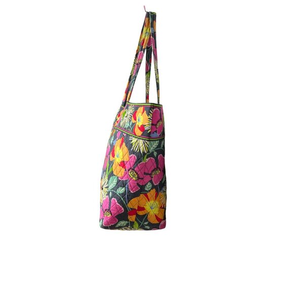 Vera Bradley Jazzy Blooms Quilted Large Tote Bag Colorful Floral & Dual Handles - Picture 3 of 14